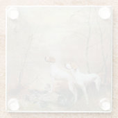 English Pointer jaagt op de fazanten Glazen Onderzetter (Achterkant)