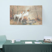 English Pointer jaagt op de fazanten Spandoek (Beurs)