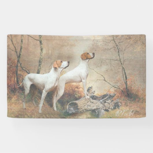 English Pointer jaagt op de fazanten Spandoek (Horizontaal)