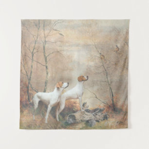 English Pointer jaagt op de fazanten Wandkleed