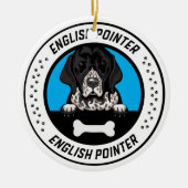English Pointer Peeking Illustration Badge Keramisch Ornament (Voorkant)