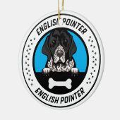 English Pointer Peeking Illustration Badge Keramisch Ornament (Links)