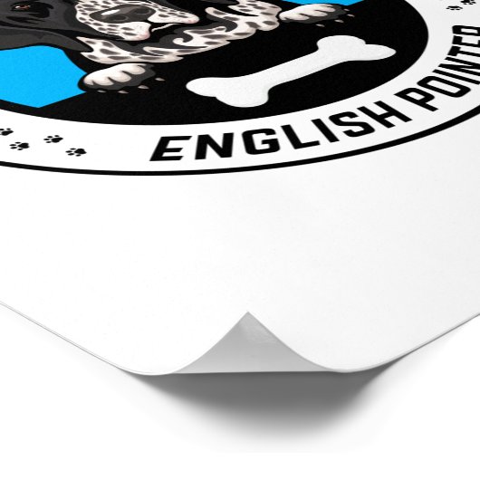 English Pointer Peeking Illustration Badge Poster (Hoek)