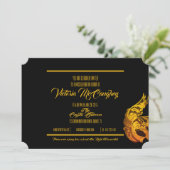 ENGLISH quinceañera MASQUERADE goudticket Kaart (Staand voorkant)