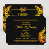 ENGLISH quinceañera MASQUERADE goudticket Kaart (Voorkant / Achterkant)
