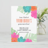 ENGLISH quinceañera TROPICAL LUAU heldere bloemen Kaart (Staand voorkant)