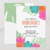 ENGLISH quinceañera TROPICAL LUAU heldere bloemen Kaart (Voorkant / Achterkant)