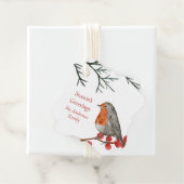 English Redborst Robin Bird Holiday Kerstmis Bedankjes Labels (In situ)