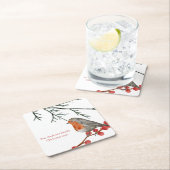 English Redborst Robin Bird Holiday Kerstmis Kartonnen Onderzetters (Insitu)