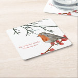 English Redborst Robin Bird Holiday Kerstmis Kartonnen Onderzetters<br><div class="desc">Deze  kleine redborst-Engelse Robin is geperst om je een gelukkig vakantieseizoen toe te wensen. Gebruik dit klassieke ontwerp voor al uw feestelijke decoratie.</div>