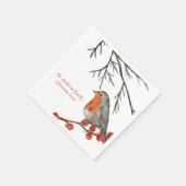 English Redborst Robin Bird Holiday Kerstmis Servet (Hoek)
