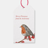 English Redborst Robin Merry Kerstfeestay Cadeaulabel (Voorkant)