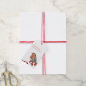 English Redborst Robin Merry Kerstfeestay Cadeaulabel (Met Touw)