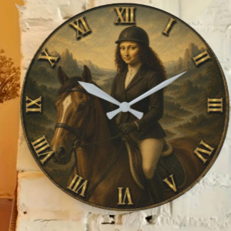 English Riding Funny Mona Lisa Equestrian Rider Gi Grote Klok