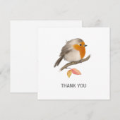 English Robin Bird Bedankkaart (Voorkant / Achterkant)