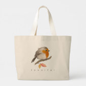 English Robin Bird Grote Tote Bag (Achterkant)