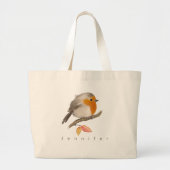 English Robin Bird Grote Tote Bag (Voorkant)