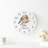 English Robin Bird Large Clock Grote Klok (Huis)