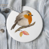 English Robin Bird Ronde Button 6,0 Cm (In situ)