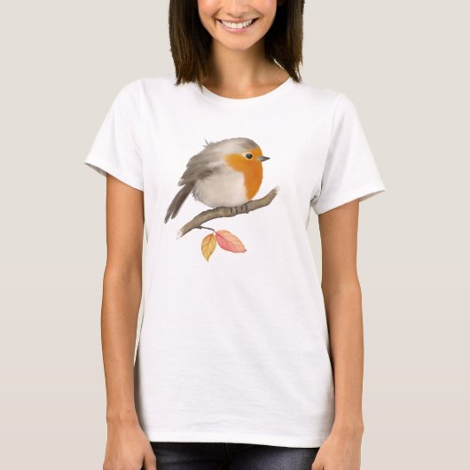 English Robin Bird T-shirt (Voorkant)