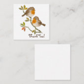 English Robin Birds Bedankt Note card Notitiekaartje (Voorkant / Achterkant)