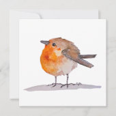 English Robin Watercolor Feestdagenkaart (Voorkant)