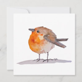 English Robin Watercolor Feestdagenkaart