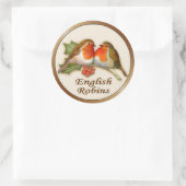 English Robins Ronde Sticker (Tas)
