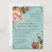 English Rose Bouquet,  in Modern Swirl Leaf Kaart (Voorkant)