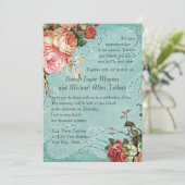 English Rose Bouquet,  in Modern Swirl Leaf Kaart (Staand voorkant)