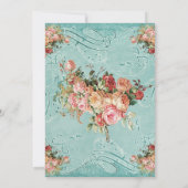 English Rose Bouquet,  in Modern Swirl Leaf Kaart (Achterkant)