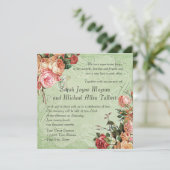 English Rose Bouquet,  in Modern Swirl Leaf Kaart (Staand voorkant)