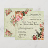 English Rose Bouquet,  in Modern Swirl Leaf Kaart (Voorkant / Achterkant)