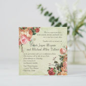 English Rose Bouquet,  in Modern Swirl Leaf Kaart (Staand voorkant)