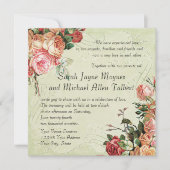 English Rose Bouquet,  in Modern Swirl Leaf Kaart (Voorkant)