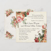 English Rose Bouquet,  in Modern Swirl Leaf Kaart (Voorkant / Achterkant)