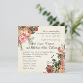 English Rose Bouquet,  in Modern Swirl Leaf Kaart (Staand voorkant)