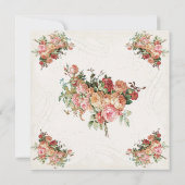 English Rose Bouquet,  in Modern Swirl Leaf Kaart (Achterkant)