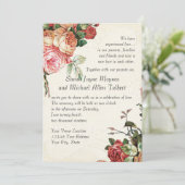 English Rose Bouquet,  in Modern Swirl Leaf Kaart (Staand voorkant)