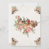 English Rose Bouquet,  in Modern Swirl Leaf Kaart (Achterkant)