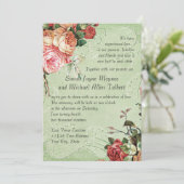 English Rose Bouquet,  in Modern Swirl Leaf Kaart (Staand voorkant)