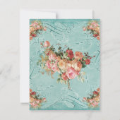 English Rose Bouquet,  in Modern Swirl Leaf RSVP Kaartje (Achterkant)