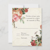 English Rose Bouquet,  in Modern Swirl Leaf RSVP Kaartje (Voorkant)