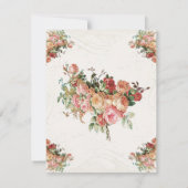 English Rose Bouquet,  in Modern Swirl Leaf RSVP Kaartje (Achterkant)