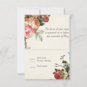 English Rose Bouquet,  in Modern Swirl Leaf RSVP Kaartje (Voorkant)
