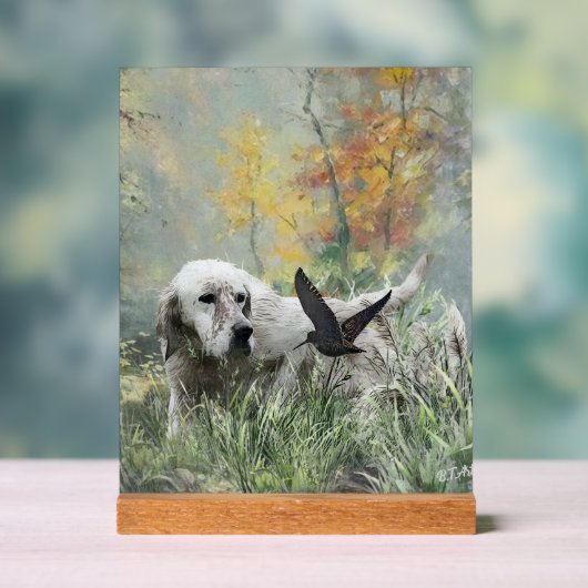 English Setter  Acryl Bord (Neutraal)