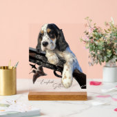 English Setter Acryl Bord (Huwelijk)