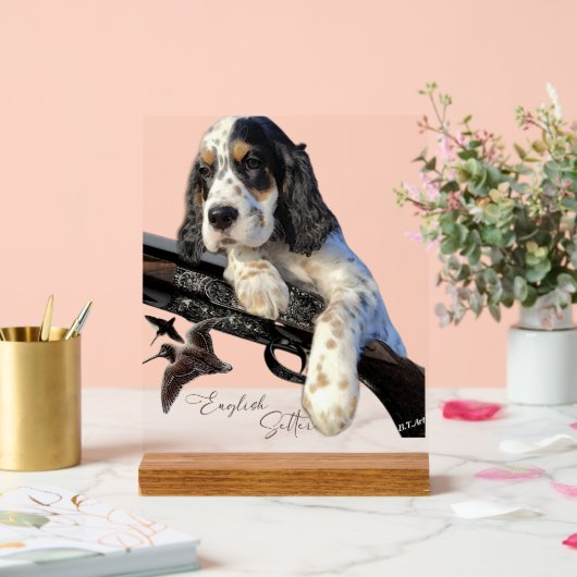 English Setter Acryl Bord (Huwelijk)