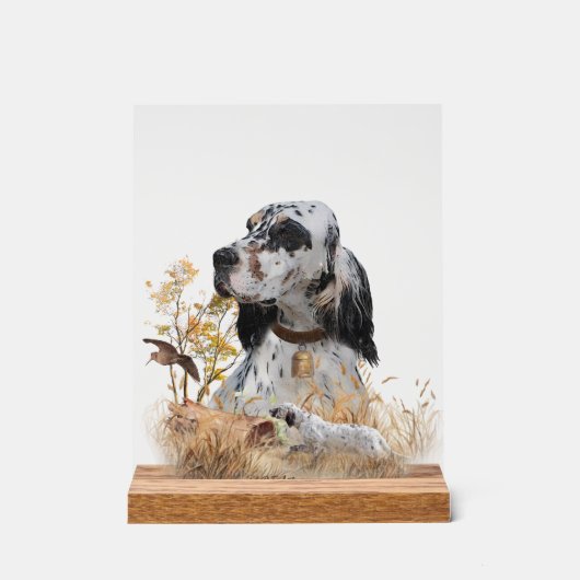English Setter  Acryl Bord (Voorkant)