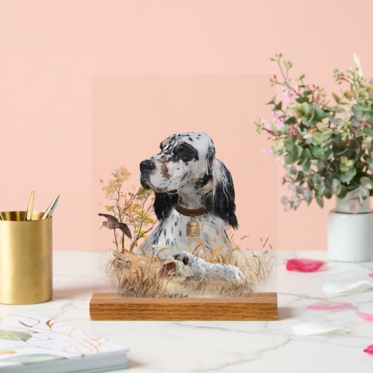 English Setter  Acryl Bord (Huwelijk)